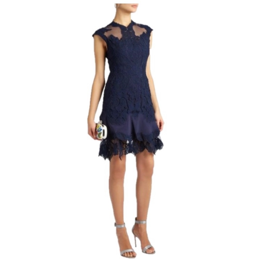 Jonathan Simkhai Jersey and tulle-trimmed corded lace mini dress
